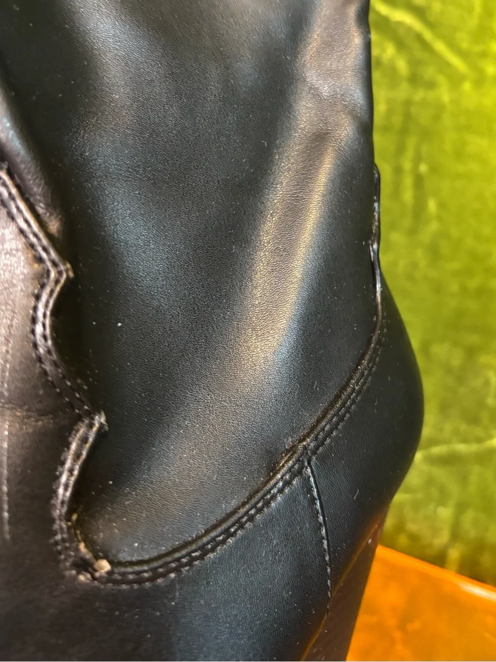 Cape Robbin Black Thigh High Faux Leather Cowboy Boots - Size 6